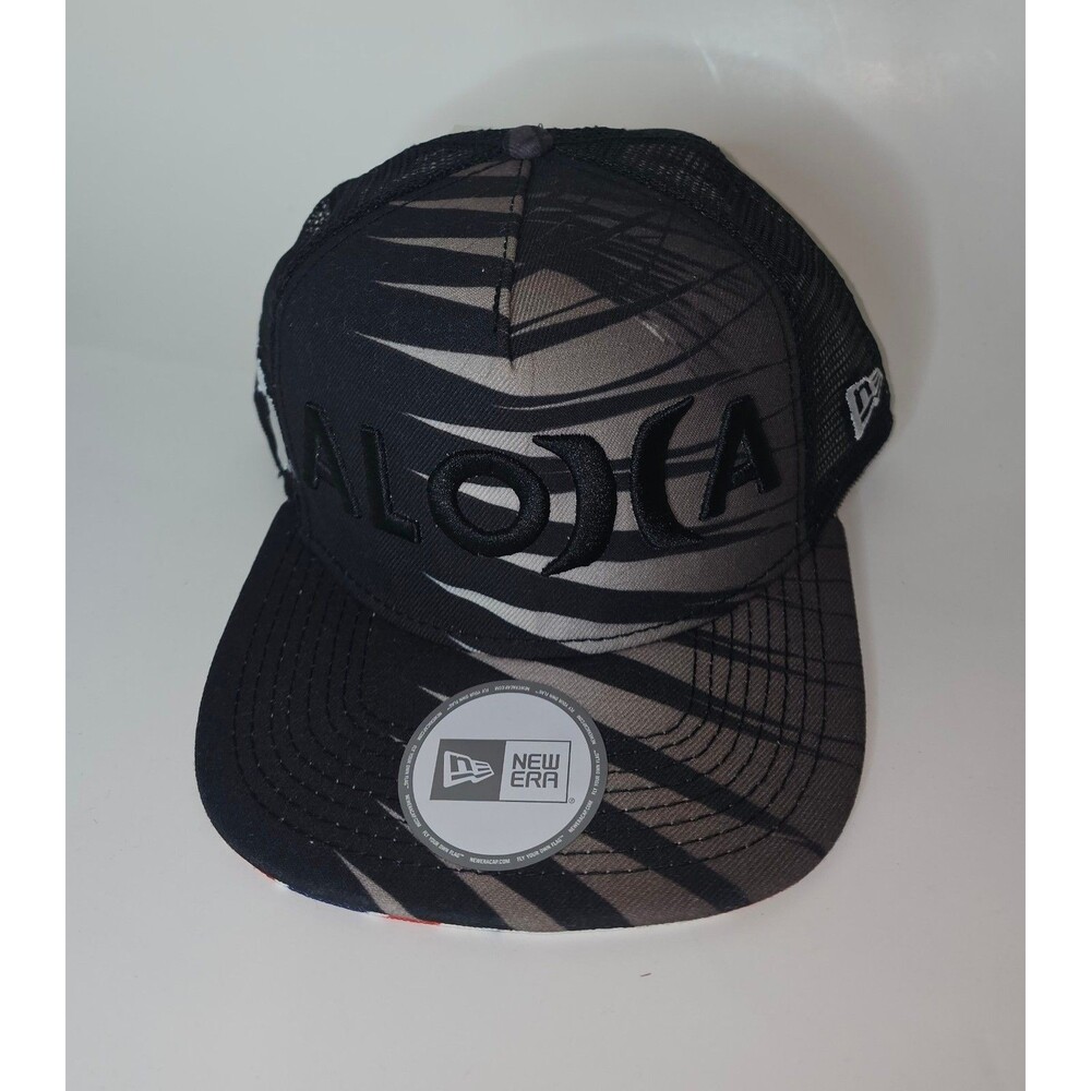 Sig Zane Hurley Aloha New Era Snapback Mesh Trucker Hat Black Cap Hawaii Stripes